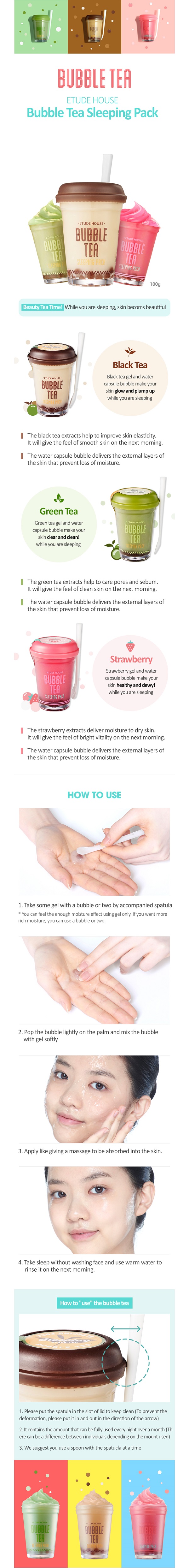 [Etude house]Bubble Tea Sleeping Pack Black Tea 100g